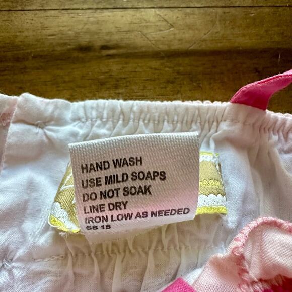 Well Dressed Wolf Rainbow Pink Alice Tunic Smocked Sleeveless Straps Dress 18M - Picture 8 of 8